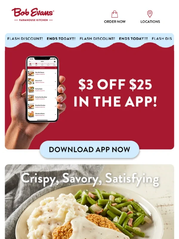 Bob Evans - $3 off $25 Ends Today! ⌛