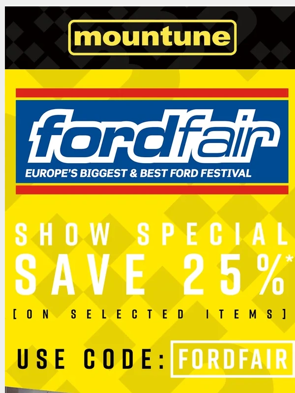 Mountune - Hurry get 25% off selected items this FordFair