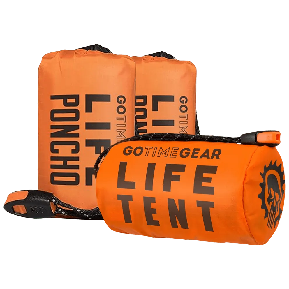 Go Time Gear Emergency Survival Tent + 2 Ponchos