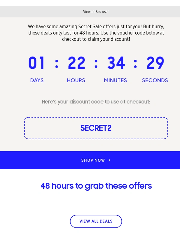 Samsung - Secret Sale is back for 48 hours