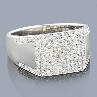 Sterling Silver 0.72ct Diamond Ring for Men