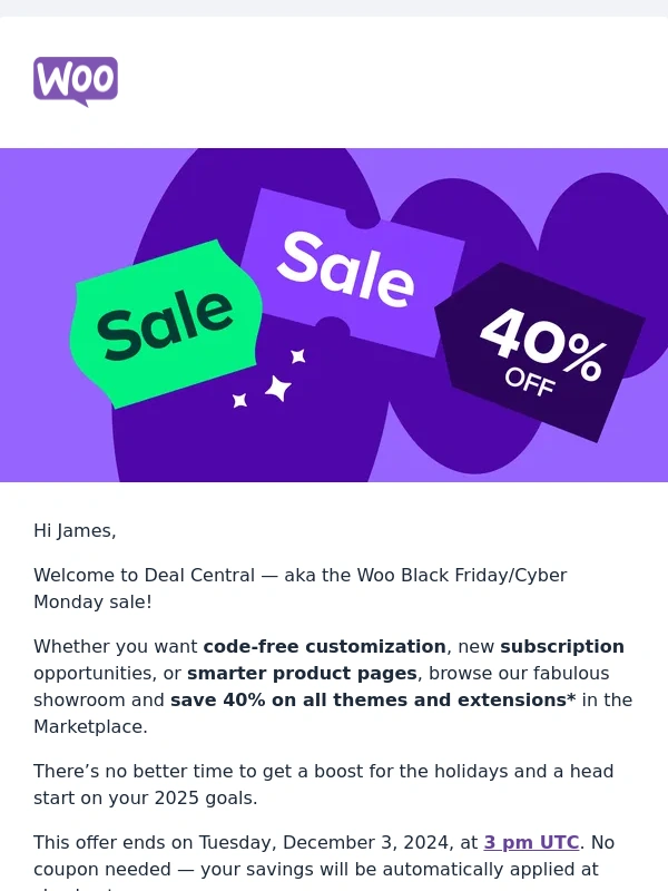 WooCommerce - Score 40% off game-changing themes and extensions