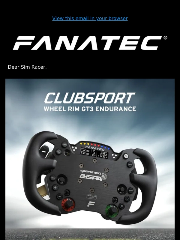 Fanatec - Introducing the ClubSport Wheel Rim GT3 Endurance!