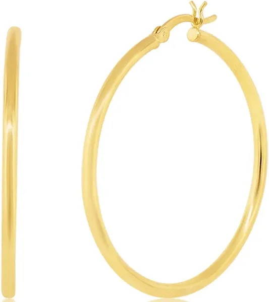 Cate & Chloe Monica 18k White Gold Plated Hoop Earrings