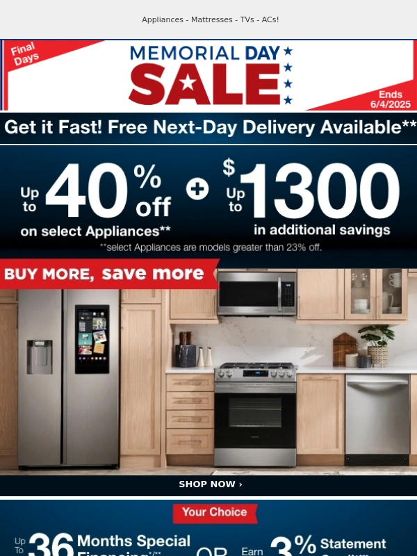 PC Richard - Memorial Day Price Drops Ending Soon! Up to $1300 Off Top Brands