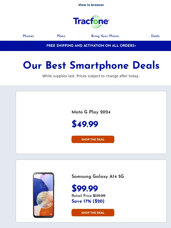 TracFone - From $50 ?️ Shop our smartphone offers