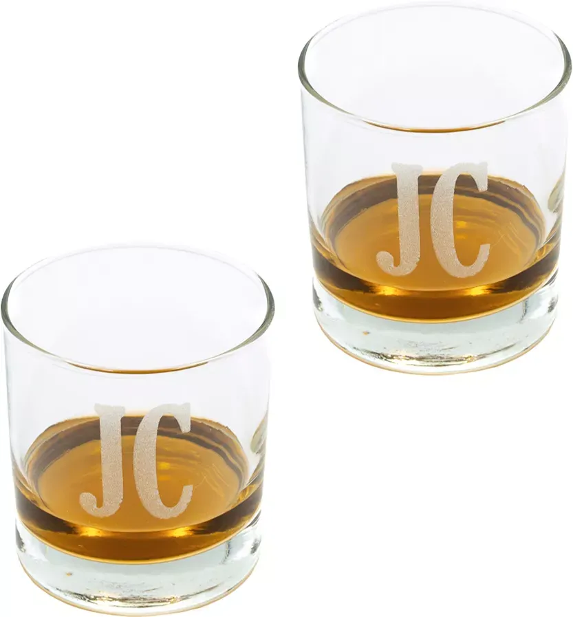 Astec Designs LLC Personalized Whiskey Glasses and Ice Mold Gift Set