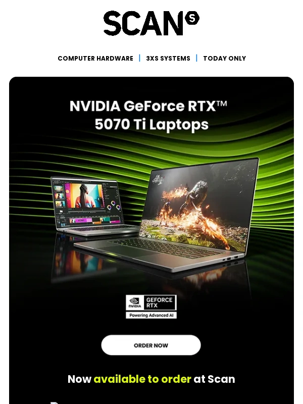 Scan - NVIDIA GeForce RTX™ 5070 Ti Laptops are now available to order at Scan!