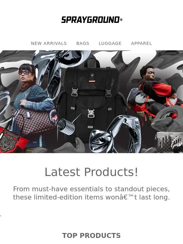Sprayground - DON'T MISS OUT! Claim the Spotlight: Shop Our Latest Drops Before They're Gone!