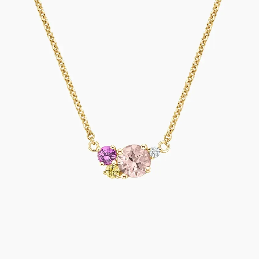 Hydrangea Bouquet Pendant in 14K Yellow Gold