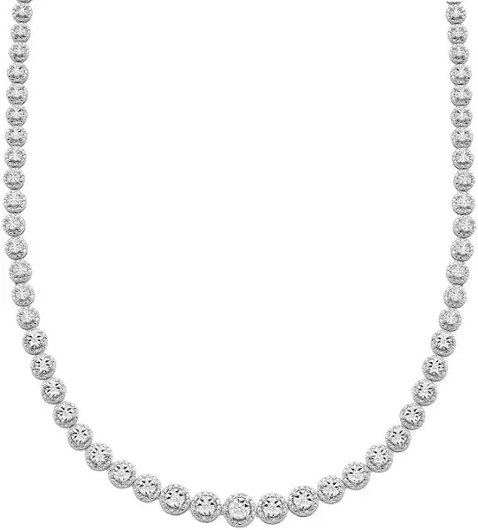 1/2 ct. tw. Graduated Diamond Tennis Necklace in Sterling Silver