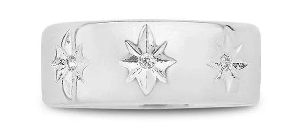 Sterling Forever Starburst Band Ring