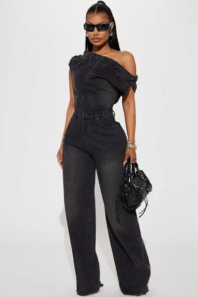 Fashion Nova Women's Dakota Denim Jumpsuit