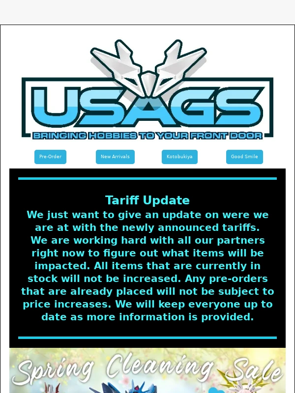 USA Gundam Store - ?Tariff update and More! ?