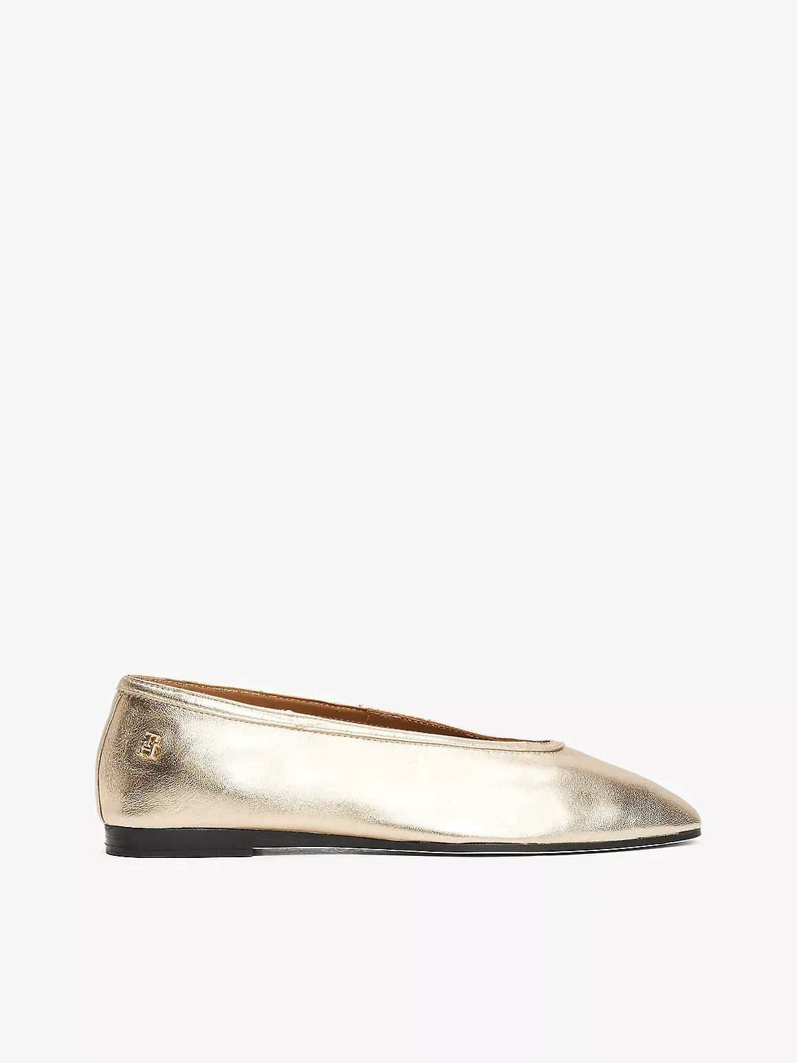Tommy Hilfiger Women's Metallic Leather Ballerina Flat - Yellow - US 7.5 / EU 38