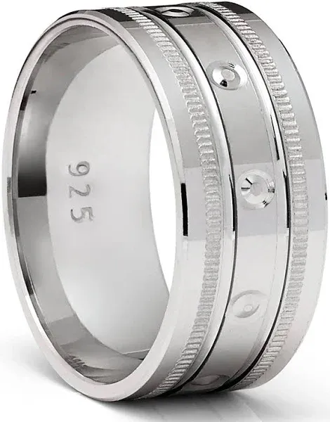 Metal Masters Sterling Silver 925 Ring Milgrain Wedding Band