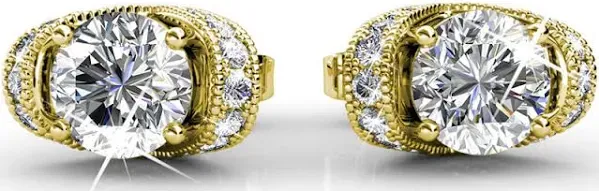 Cate & Chloe Astrid 18k Gold Plated Stud Earrings with Swarovski Crystals Gift for Women