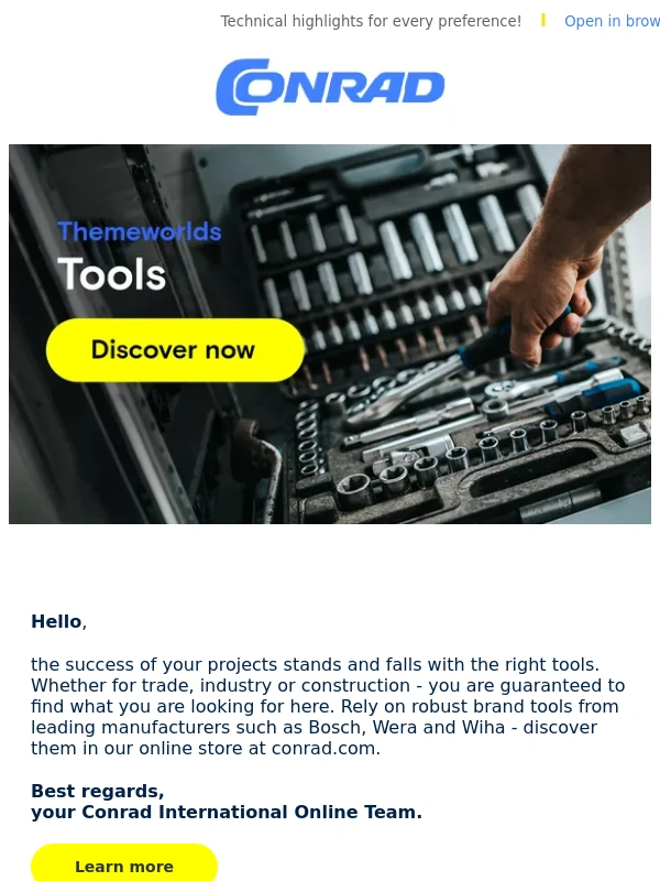 Conrad - Tools at Conrad?