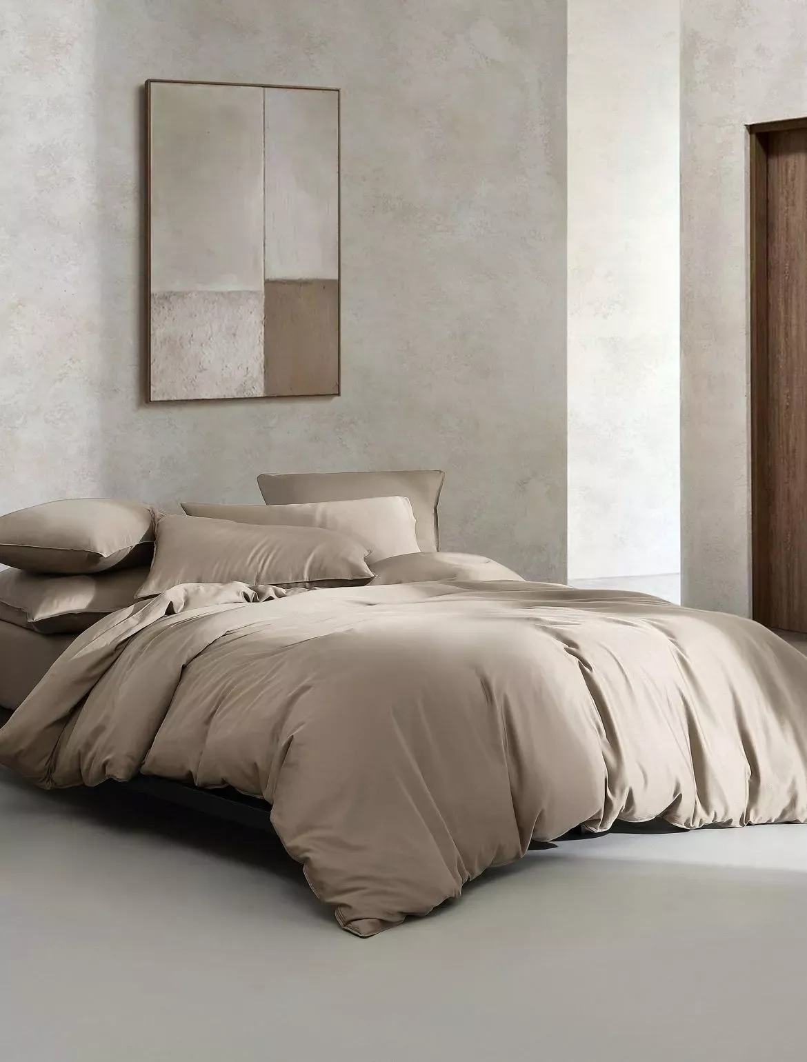 Calvin Klein Organic Earth Cotton Sateen Duvet Cover Set - Brown - KING
