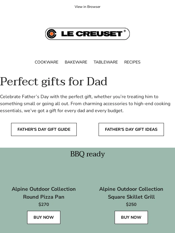 Le Creuset - Sear-iously great gifts for Dad
