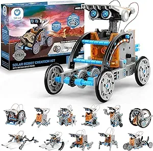 Sillbird STEM 12-in-1 Education Solar Robot Toys for Boys Ages 8-13, DIY Building Science Experiment Kit Birthday Gifts for Kids 8 9 10 11 12 13 Years Old, Solar Powered by The Sun