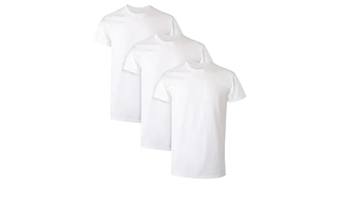 Hanes Mens Tagless Cotton Crew Undershirt Multiple Packs Colors, 3 Pack – White, Small