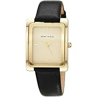 Anne Klein Women's Leather Strap Watch AK/2706CHBK