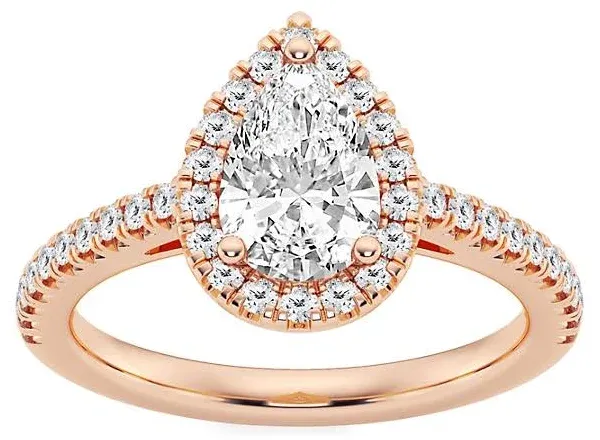 Saks Fifth Avenue Collection 14K Rose Gold Pear-Cut Lab-Grown Diamond Halo Ring
