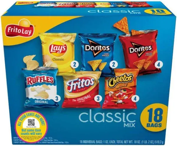 Frito Lay Classic Mix Variety Pack Snack Bags