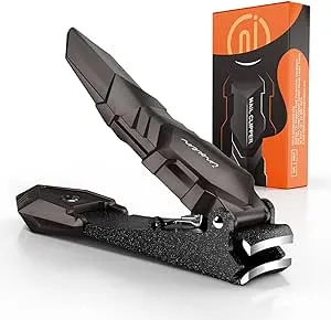 INXEN Nail Clippers for Men with Catcher – No Splash, Self-Collecting Premium Steel Clippers for Fingernails & Toenails, Ideal Gift & Grooming Gifts, Great Gadget & Stocking Stuffer Gift