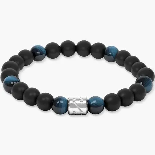 JAXXON Ocean Ave Beaded Silver Bracelet