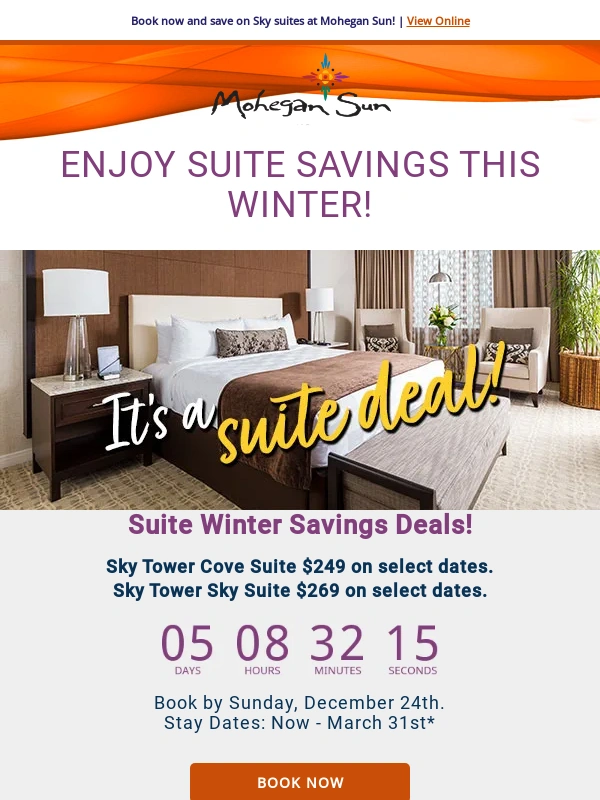 Mohegan Sun - Enjoy Suite Savings This Winter At Mohegan Sun