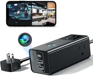 MINICATCHER WiFi Hidden Camera Outlet HD 1080P Wireless Mini Spy Cameras Camera Nanny Cam with Video and Motion Detection for Home Security Indoor/Outdoor