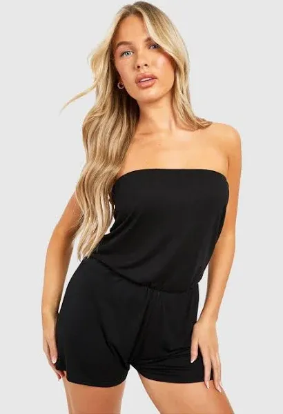 Boohoo Jersey Knit Bandeau Beach Romper