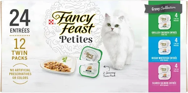 Fancy FEAST Petites Gourmet Gravy Collection Wet Cat Food Variety Pack
