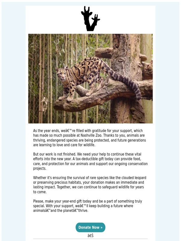Nashville Zoo - Give Hope with a Year-End Gift to Nashville Zoo