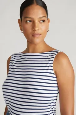 Universal Standard Noyack Breton Stripe Boatneck Tank