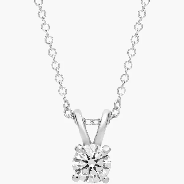 Blue Nile Double-Bail Diamond Solitaire Pendant Necklace In 14k