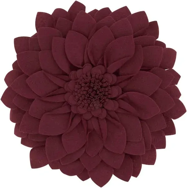 Saro Lifestyle Flower Shaped Felt Throw Pillow