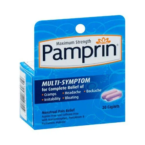 Pamprin Maximum Strength Multi-Symptom Menstrual Pain Relief Caplets
