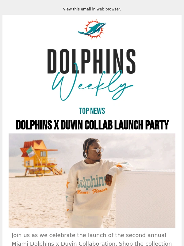 Dolphins - Are You Attending the Dolphins x Duvin Party? - Dolphins Weekly