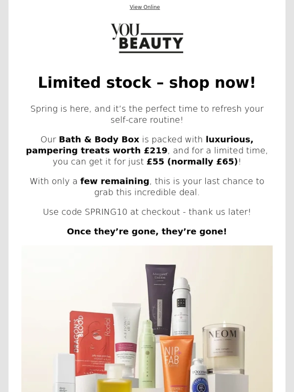 Dailymail - Final Few! £10 Off Your Spring Bath & Body Box