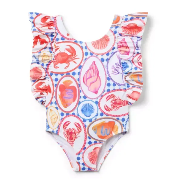 Recycled Ocean Icon Ruffle Swimsuit