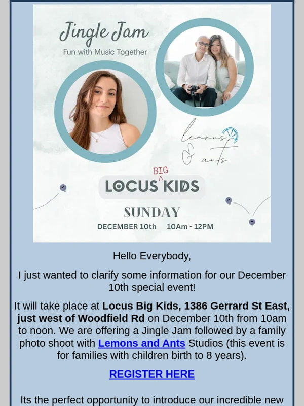 Rogers - Link for Special Event Dec 10th