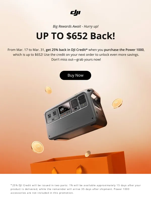 DJI - UP TO $652 Back