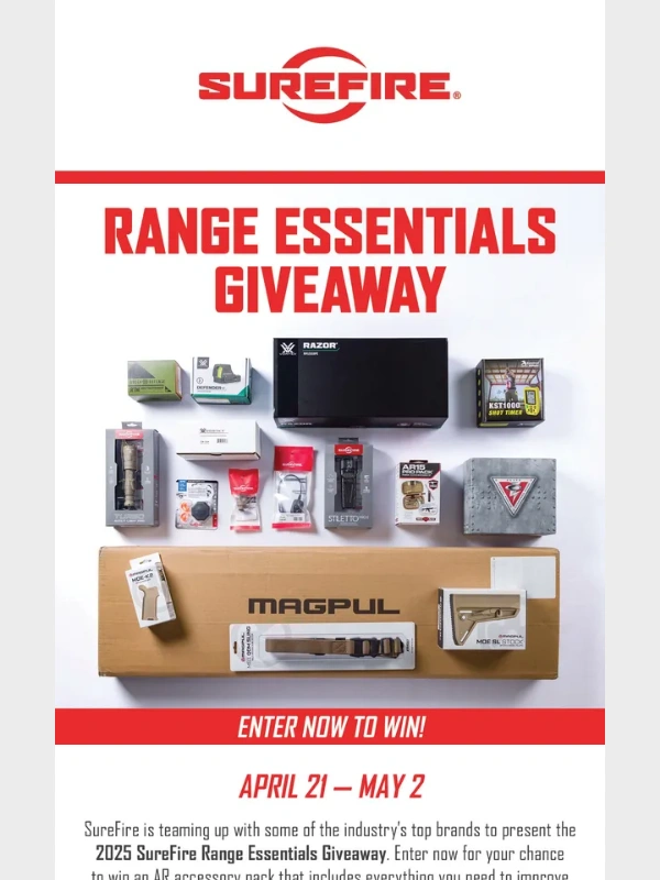 SureFire - Last Call for SureFire's Range Essentials Giveaway