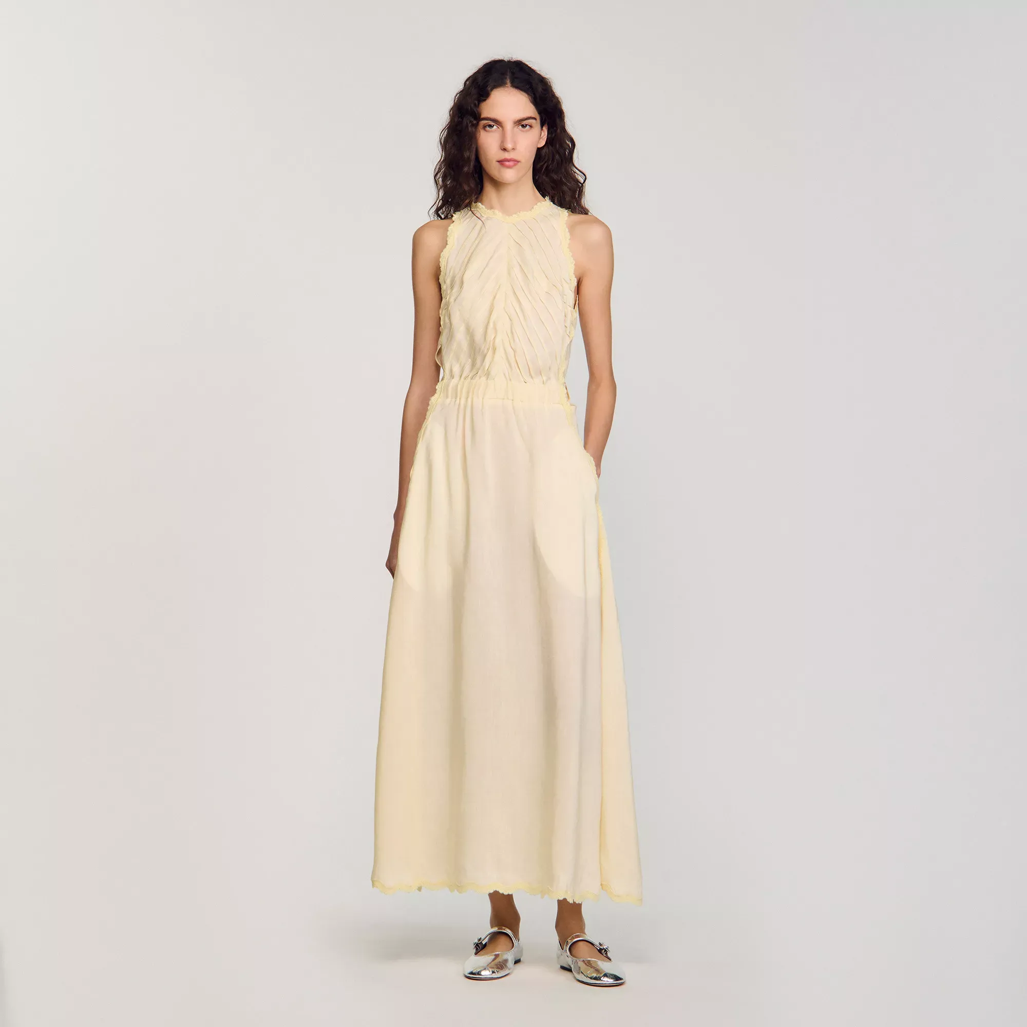 Sandro Maxi dress with lace details - female - 2