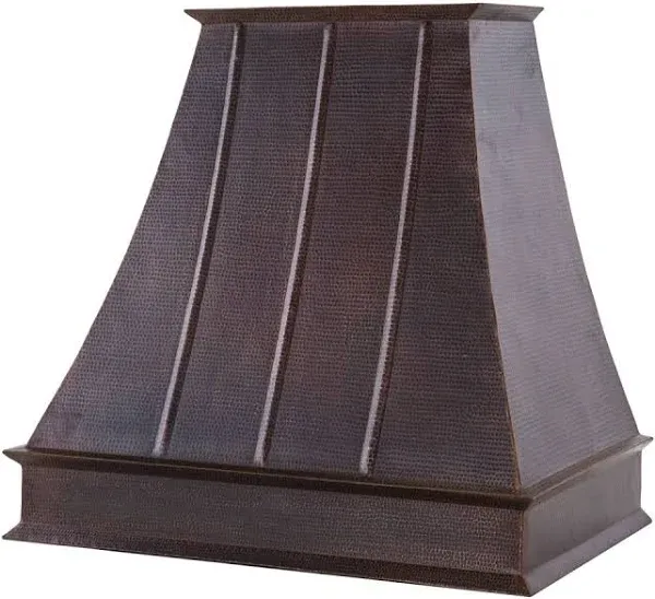 Premier Copper Products 38 Inch 735 CFM Hand Hammered Copper Wall Mounted Euro Range Hood with Screen