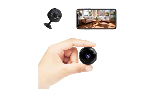 Mini WiFi Hidden Cameras Spy Cameras withAudio and Video Live Feed, HD 2K Home SecurityCameras, Covert Baby Nanny Cam,Tiny Smart Cameras