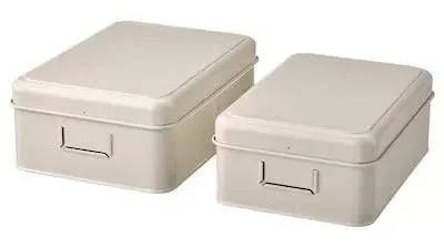 IKEA PLOGFÅRA Storage Box with Lid (Set of 2)